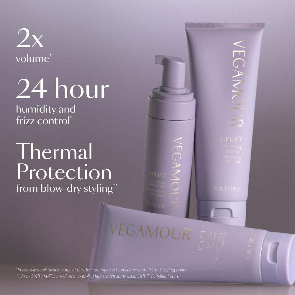VEGAMOUR UPLIFT Volumizing Conditioner For fine, flat & thinning hair, Provides Volume & Resists Humidity, Non Sticky Formula, Bouncy Soft Hair