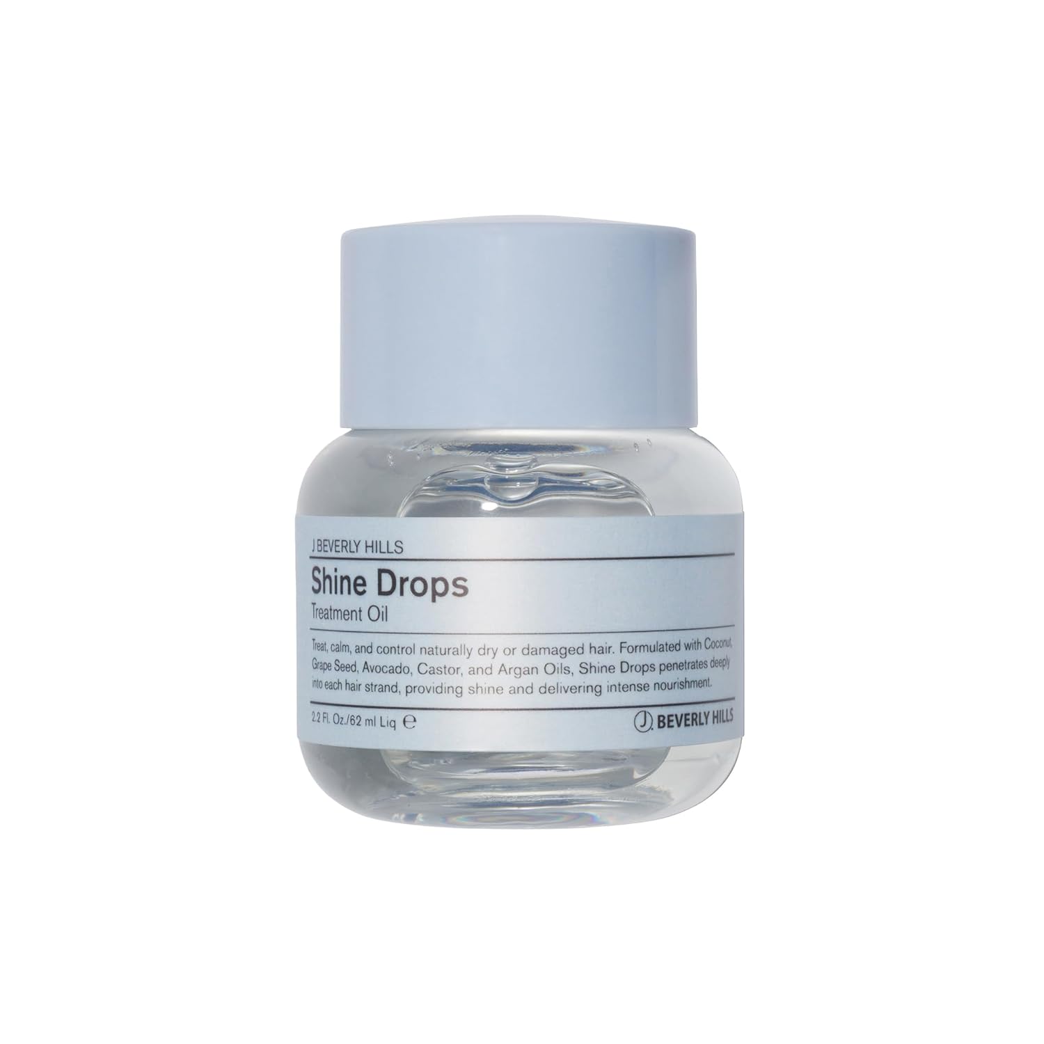 J Beverly Hills Shine Drops Hair Treatment Oil with Botanical Oils for Shine, Nourishment and Dry Hair Repair, 2.2 Oz