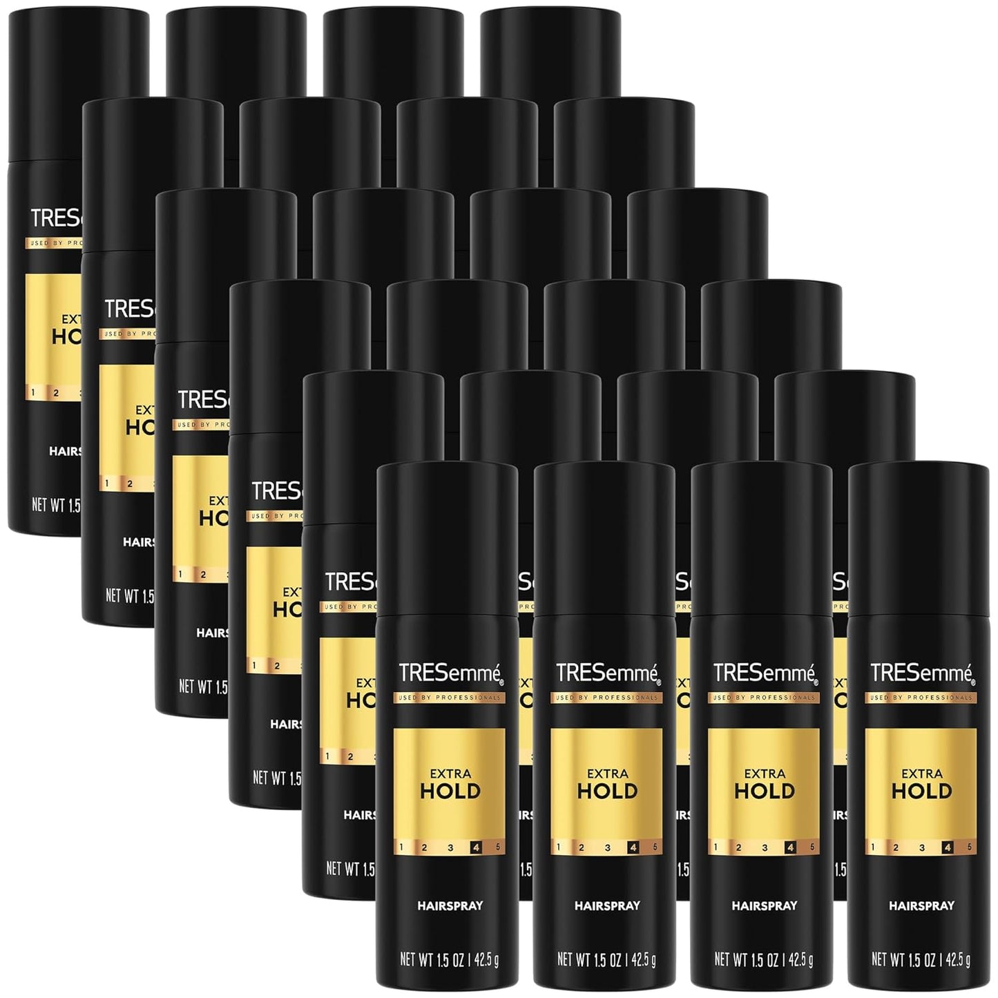 TRESemmé Travel Hairspray, Extra Hold, 24-Pack – Hair Styling Products for On-the-Go Frizz Control, Anti-Humidity Protection, 1.5 Oz Ea