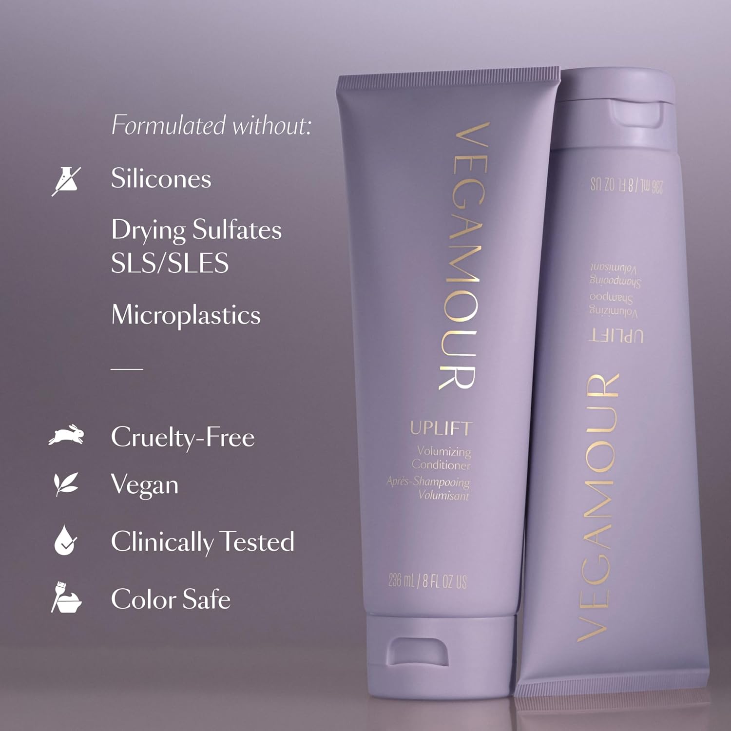 VEGAMOUR UPLIFT Volumizing Conditioner For fine, flat & thinning hair, Provides Volume & Resists Humidity, Non Sticky Formula, Bouncy Soft Hair